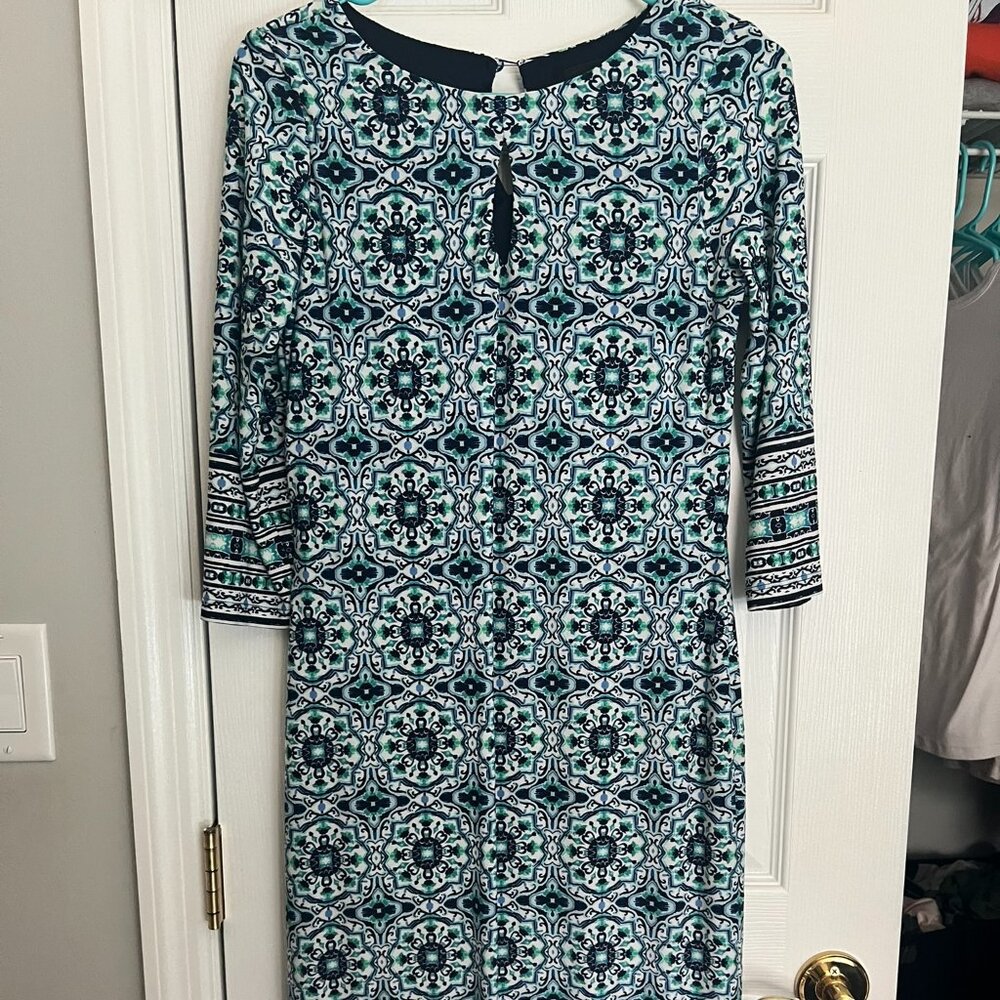 Liz Claiborne Blue and White Dress
